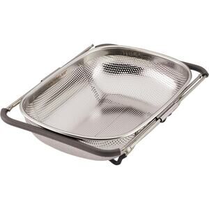 Rachael Ray Over The Sink Colander With Handles - SILVER w/gray handles
